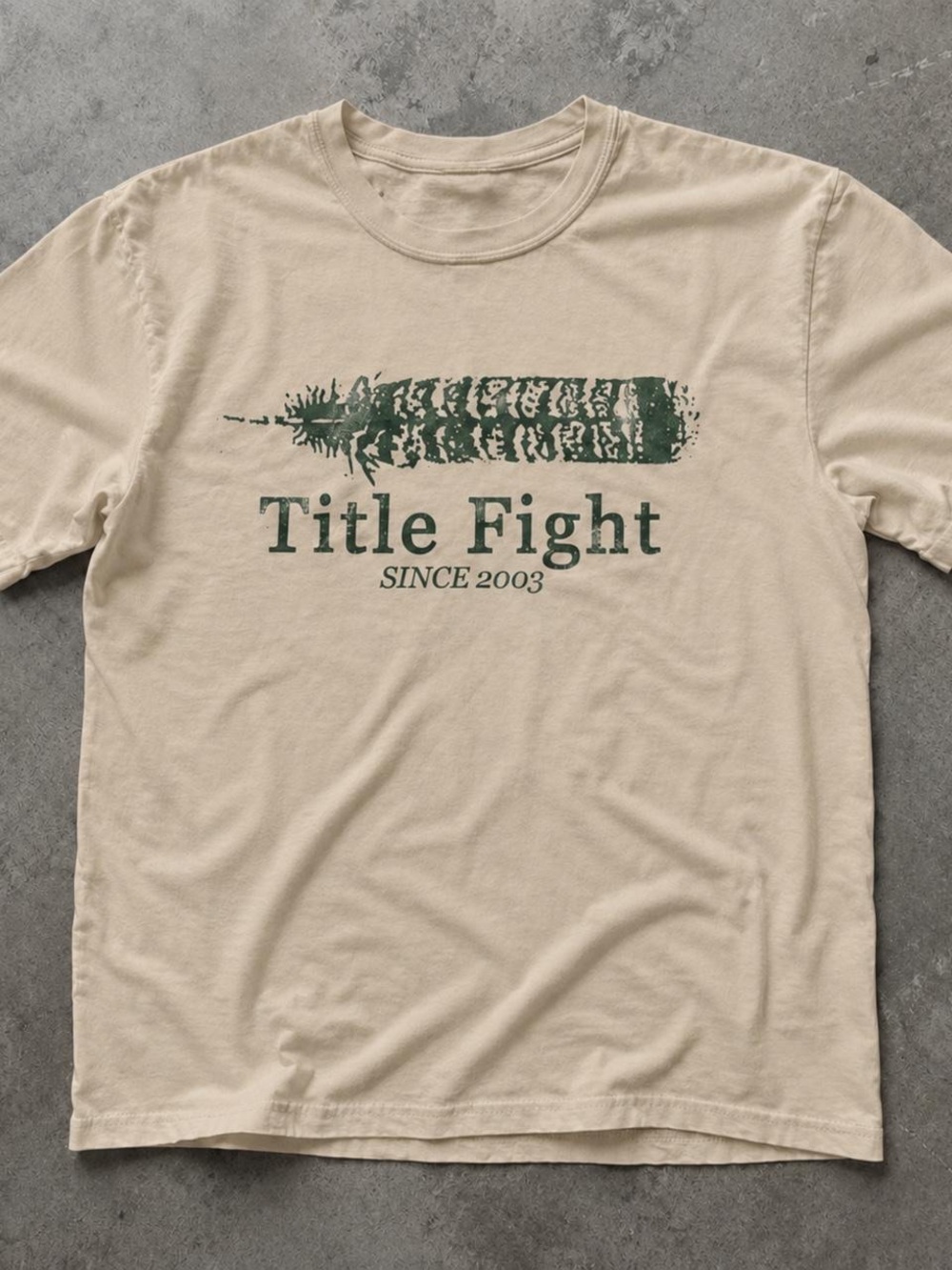 Men's Graphic Tee - Beige with Green Print